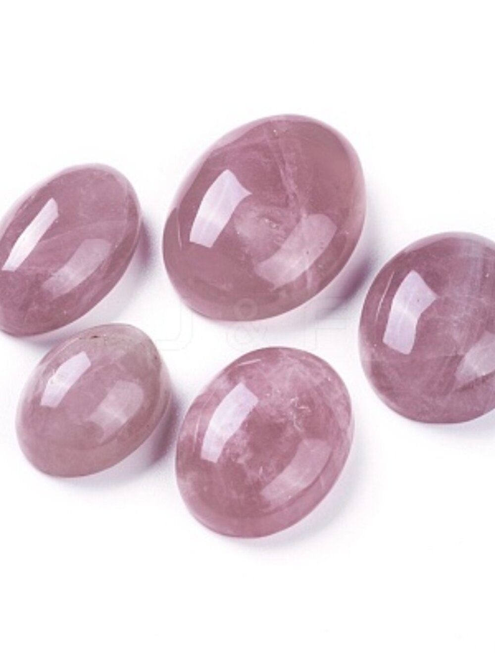 Lot of 5 Natural Rose Quartz Cabochons Oval Shape AAA Grade Jewelry Making